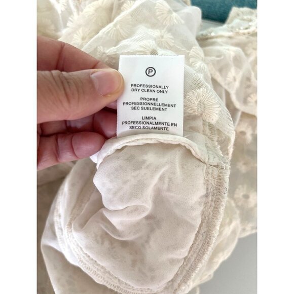 Verb By Pallavi Singhee Allyson Lace Blouse Womens Size Large L Ruffled White - Picture 11 of 11